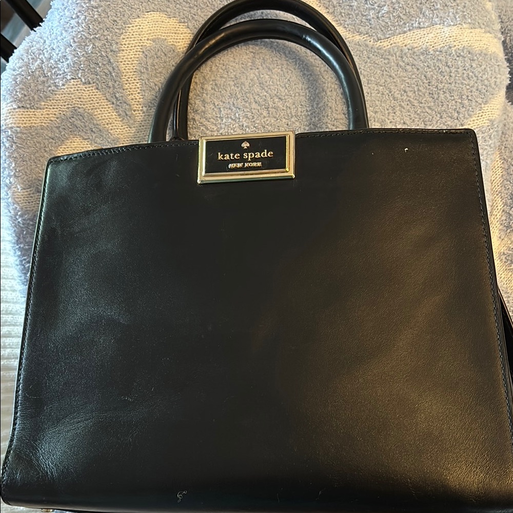 Kate Spade Black Leather Tote Bag
